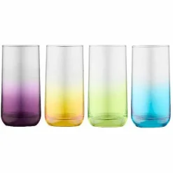 Hot Food Network Anja 4-Pc. Ombre Highball Glass Set Drinkware & Glassware