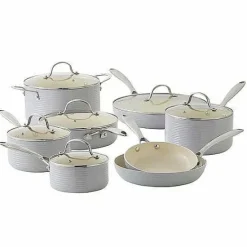 New Food Network Farmstead 14-Pc. Nonstick Ceramic Cookware Set Cookware & Bakeware