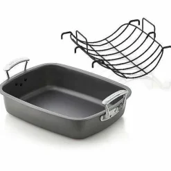 Best Food Network 17-In. Nonstick Roaster With Rack Cookware & Bakeware