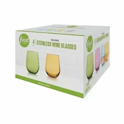 Outlet Food Network Kalindi 4-Pc. Stemless Wine Glass Set Drinkware & Glassware