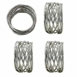 Food Network Metallic Twist Napkin Rings 4-Pk. Table Linens