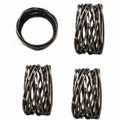 Food Network Metallic Twist Napkin Rings 4-Pk. Table Linens