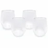 Hot Food Network 4-Pc. Clear Textured Acrylic Stemless Wine Glass Set Drinkware & Glassware