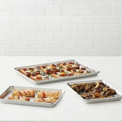 Best Food Network 3-Pc. Natural Aluminum Baking Sheet Set Cookware & Bakeware