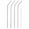Sale Food Network 5-Pc. Stainless Steel Reusable Straw & Cleaning Brush Set Cooking Utensils & Tools