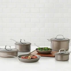 New Food Network 10-Pc. Textured Titanium Nonstick Cookware Set Cookware & Bakeware