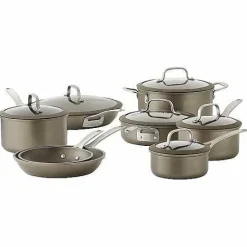 Outlet Food Network 14-Pc. Textured Titanium Nonstick Cookware Set Cookware & Bakeware