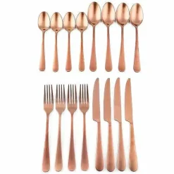 Sale Food Network 16-Piece Classic Copper Flatware Set Flatware