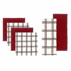 Clearance Food Network Plaid Kitchen Towel & Dishcloth Multi-Pack Kitchen Linens