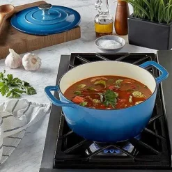 New Food Network 5-Qt. Enameled Cast-Iron Dutch Oven Cookware & Bakeware